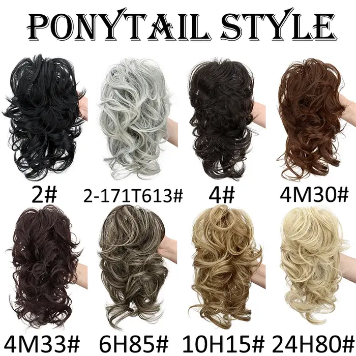 WIGSIN synthétique élégant polyvalent bouclés queue de cheval griffe pince dans l'extension de cheveux réglable adapté facile à porter pour toute Occasion