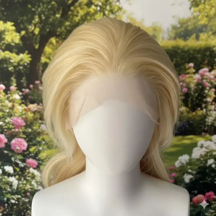 Perruques synthétiques blondes 613 à dentelle frontale pour femmes