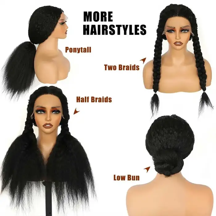 Perruque Lace Frontal Wig naturelle Yaki lisse