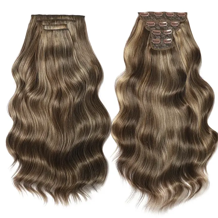 Extensions capillaires synthétiques blondes à Clip