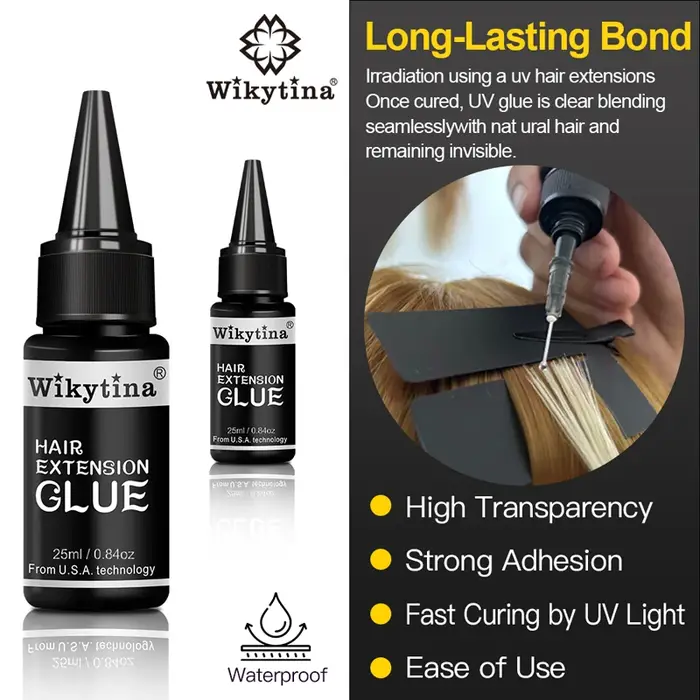 Kit de colle UV légère pour extensions de cheveux