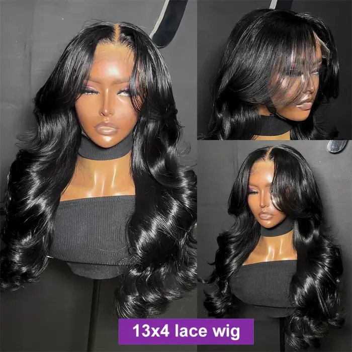 Perruque Lace Front Wig Body Wave Brésilienne Naturelle, Cheveux Humains, Sans Colle, 30 32 34 Pouce
