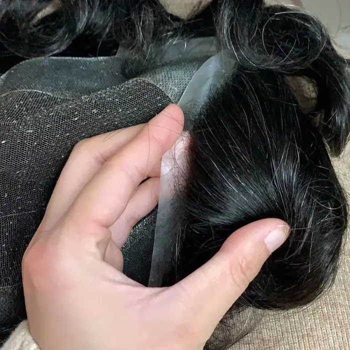 Perruque Naturelle Ondulée Indienne pour Homme