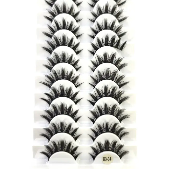 10 paires mélange de cils vison moelleux dramatique Faux cils naturel Long Faux vison vaporeux Faux 