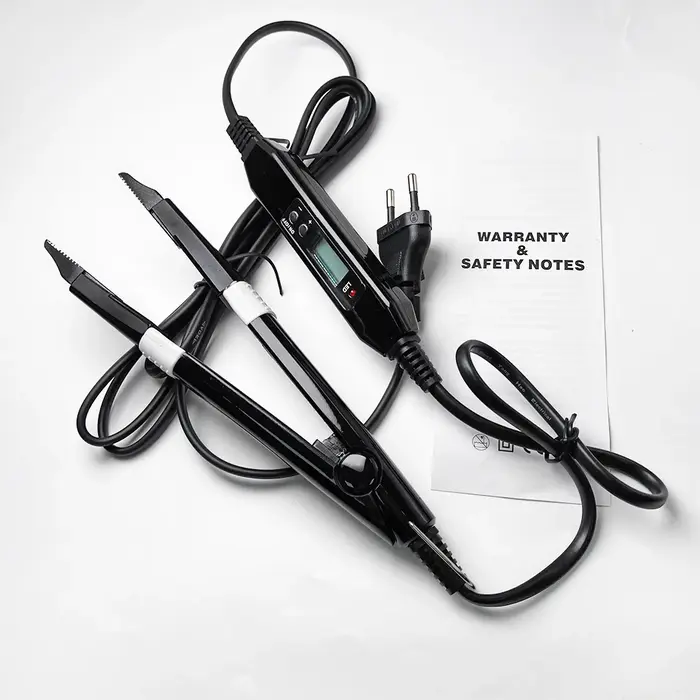 V-Light Technology-Kit d'outils d'extension de cheveux noirs, ensemble de machine d'extension de che