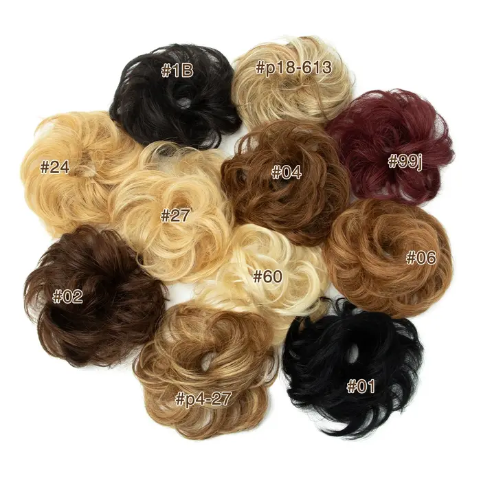 Nouveauté bouclés naturel cheveux humains Chignon