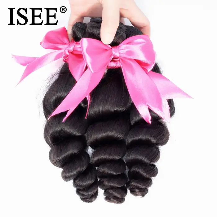 Tissage en lot brésilien naturel Remy-ISEE HAIR, cheveux humains, adt Wave, 100% cheveux bruts, exte