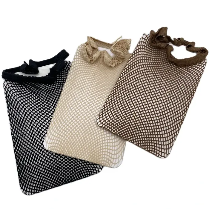 4 pièces TOP ouvert noir nouvelle mode tissage casquette extensible élastique filet à cheveux Snood