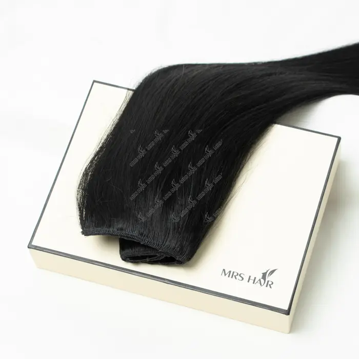 Extensions de cheveux humains à clips, une pièce, vrais cheveux naturels, lisses, ajouter du Volume,