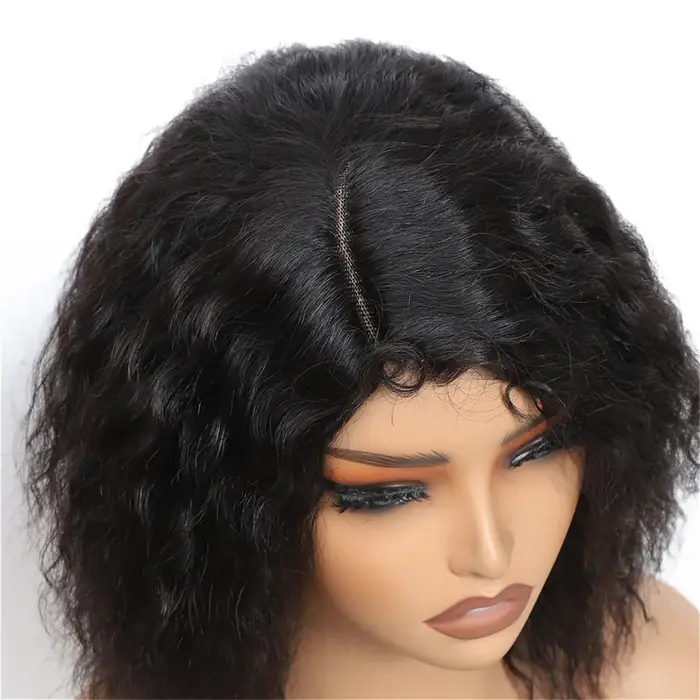 Perruques de cheveux humains bouclés coupe lutin pour femme