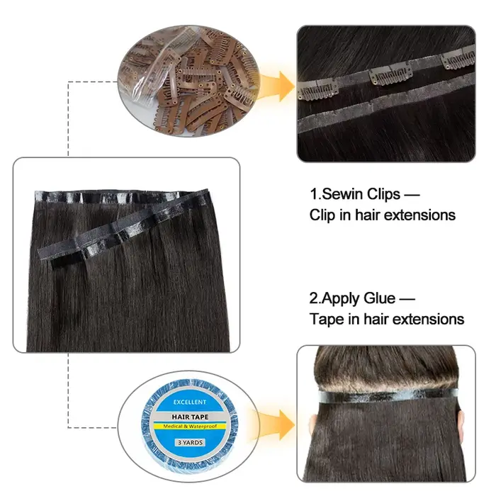 Bande dans la trame Extensions de cheveux