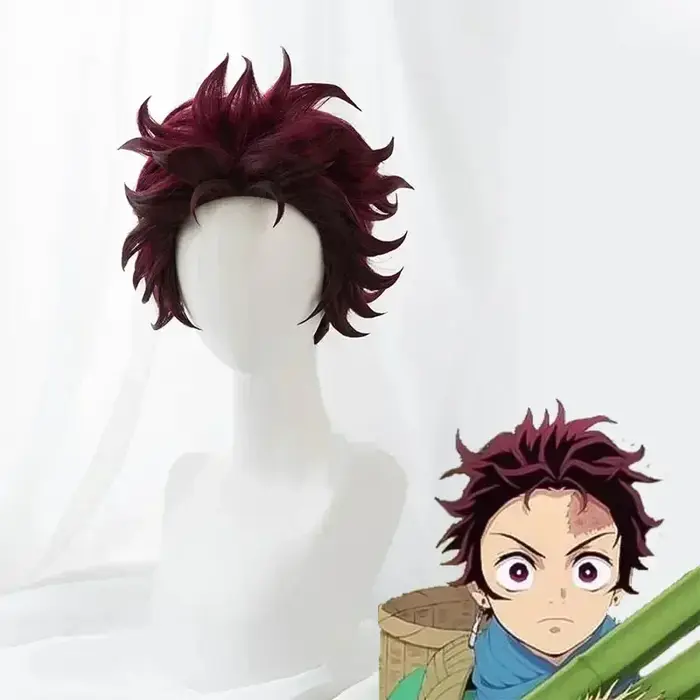 Perruque de cosplay de haute qualité Nezuko Tanjirou Kamado