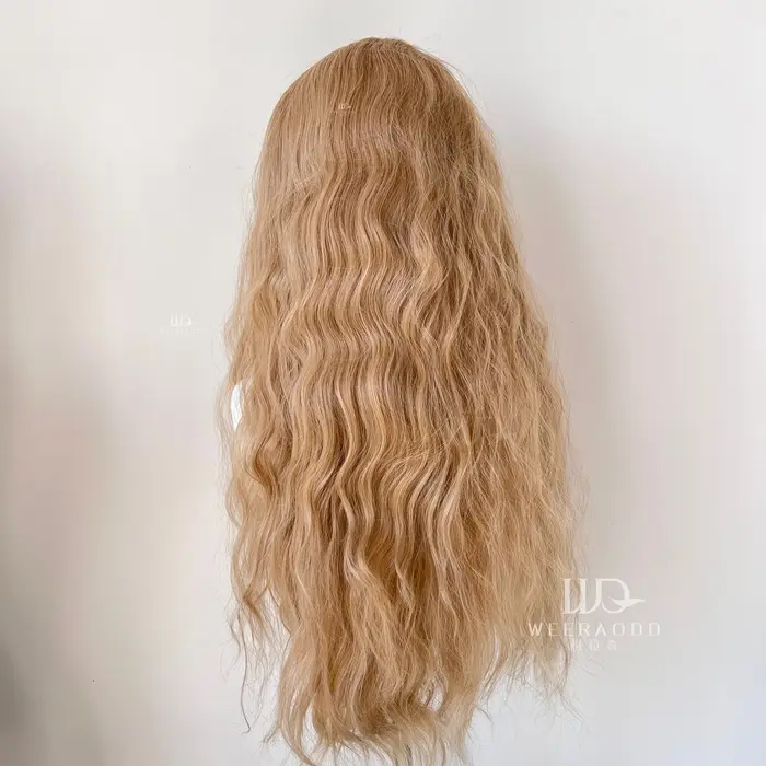 Perruque Lace Front Wig synthétique ondulée blonde mixte pour femmes