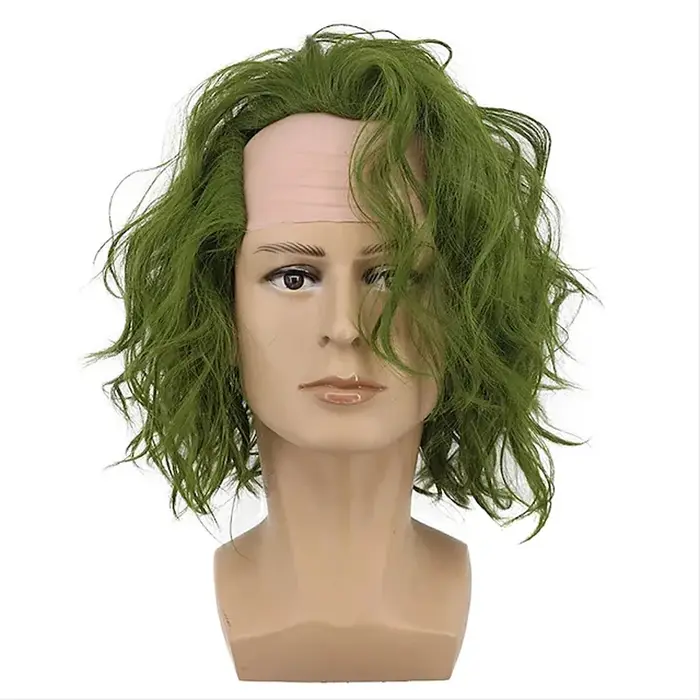 HAIRJOY perruques de Cosplay vertes pour hommes perruques synthétiques perruques de Costume courtes 