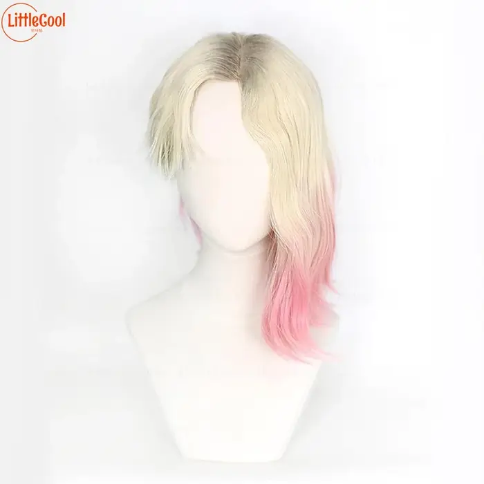 Gwen Stacy Cosplay perruque teinture teint blond rose dégradé
