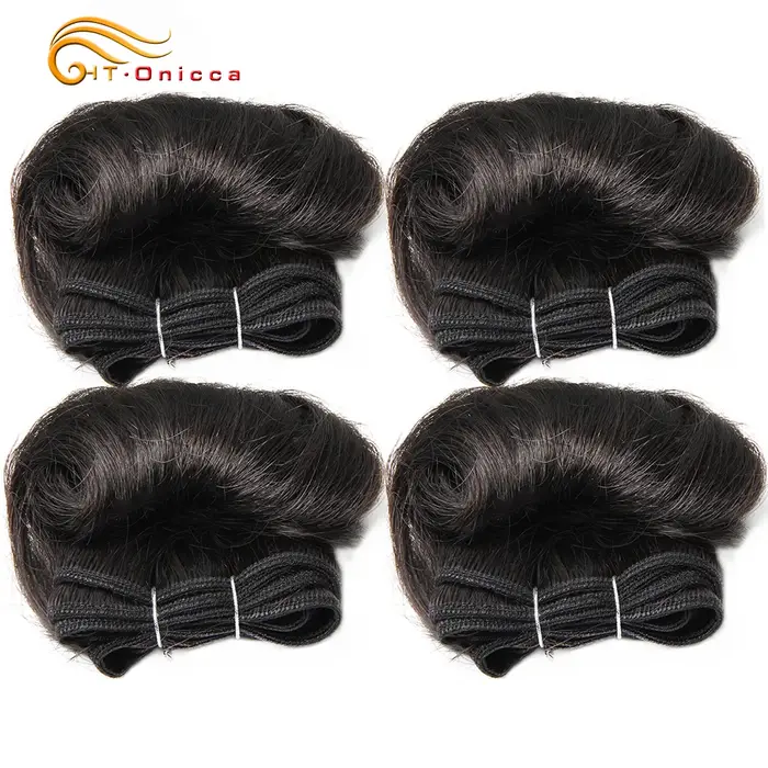 Tissage en lot brésilien Remy naturel Double bande, cheveux bouclés, couleur 1B 27 30 99J, 5 5 6 7 p