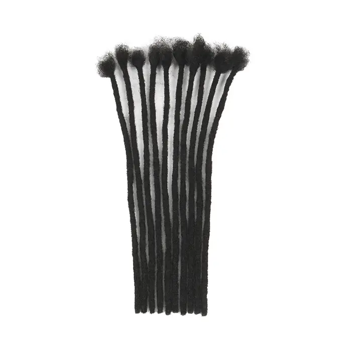 Extensions de Dreadlock vrais cheveux humains pour homme/femmes 0.4 cm de largeur Extensions Loc permanentes 60 brins 6-22 pouces Dreadlock brésilien