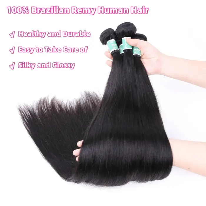 Extensions de cheveux humains lisses