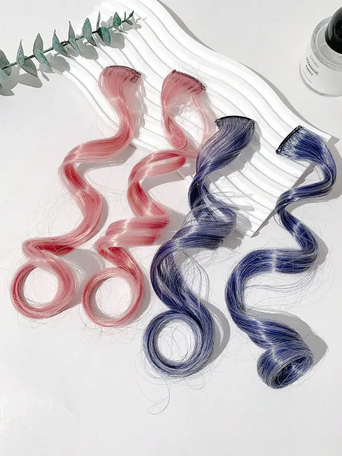 Extensions de cheveux synthétiques longues et ondulées