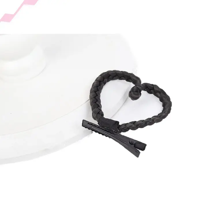 Barrette à cheveux en forme de cœur tressée, accessoire de coiffure quotidien pour fille, mignon et 