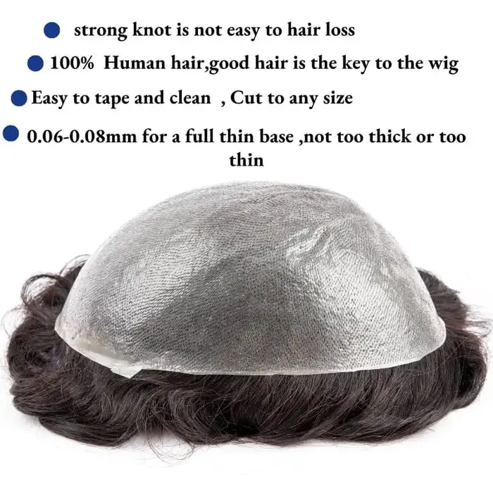Prothèse capillaire pour homme en PU 0