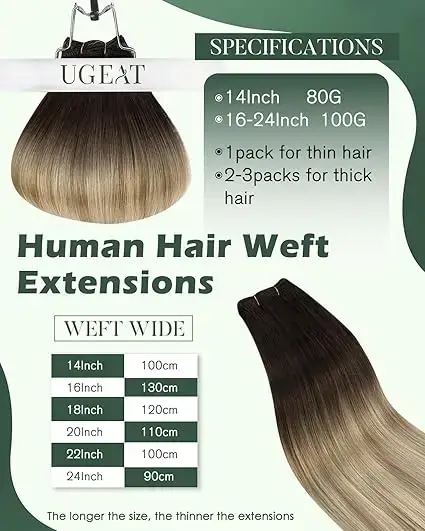 Ugeat Remy Extensions de trame de cheveux