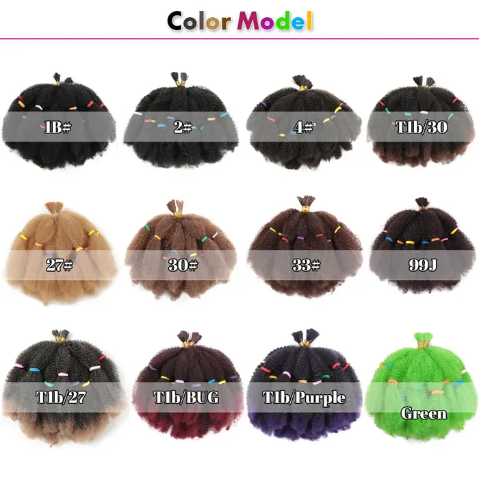 Tresses synthétiques Afro courtes crépues au Crochet