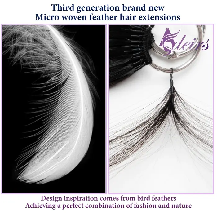 Extensions de cheveux en plumes vierges