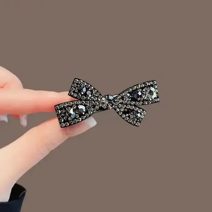 Diamant noir arc clip bandeau clip bord clip cassé pince à cheveux frange clip droit accessoire de c