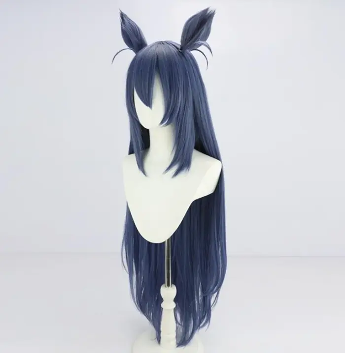 Cosplay Uma Musume jolie Derby Hishi Amazon perruque Halloween anime fête bleu longue