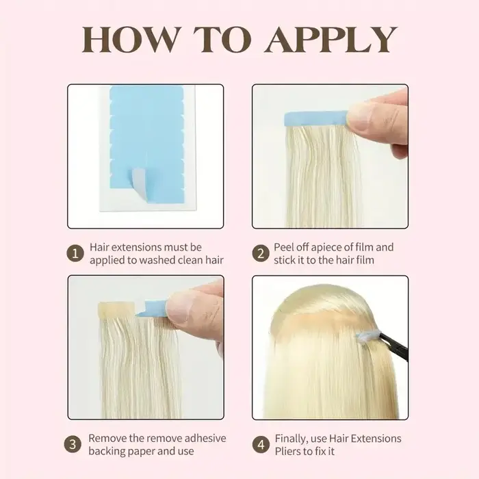 Pince à cheveux professionnelle en acier inoxydable pour extensions
