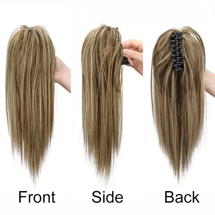 Extension capillaire synthétique courte et lisse de 14 pouces