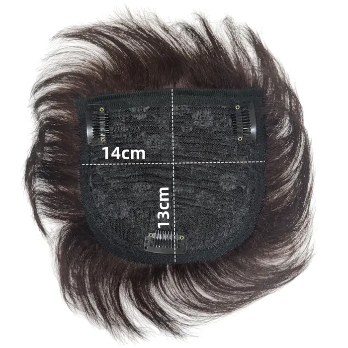 Perruque courte en cheveux humains pour hommes et femmes, brun foncé, lisse naturel, clipsables, pou