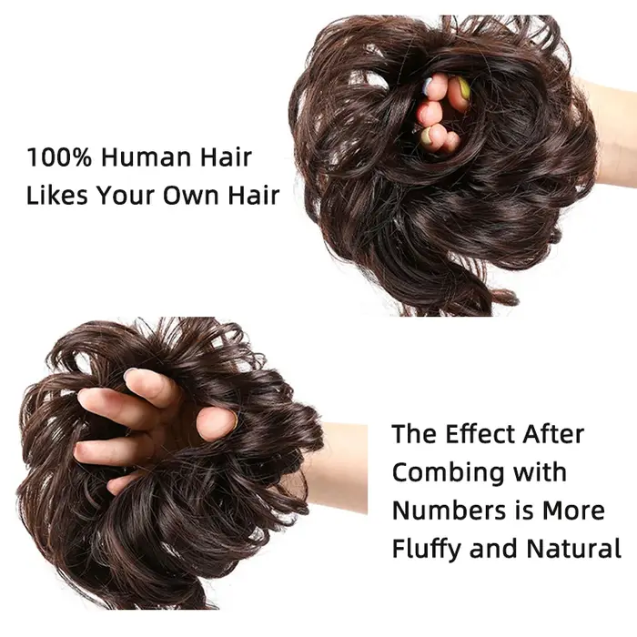 LUPU 100% Extensions de Chignon de cheveux humains