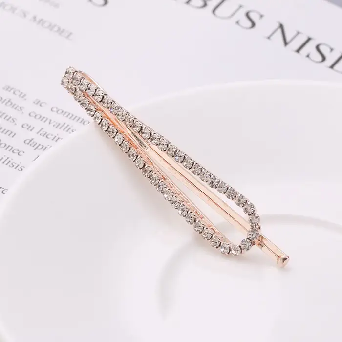 Pinces à cheveux en cristal strass pour femmes, épingles à cheveux à la mode, Barrette en alliage, a