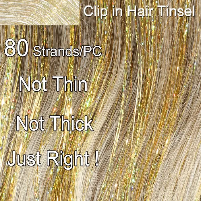 Extensions de cheveux synthétiques à Clip en guirlandes à paillettes