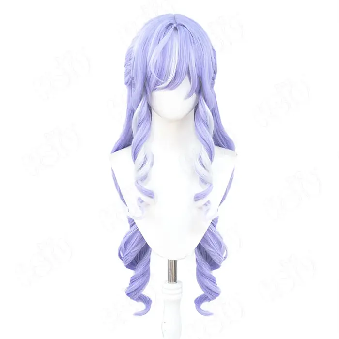 Vivian Cospaly perruque HSIU 90CM violet clair mélangé blanc cheveux longs perruque synthétique + bo
