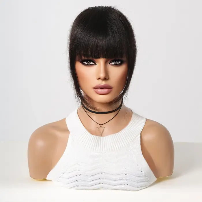 100% Remy cheveux humains frange frange Clips en naturel noir cheveux humains 3D Air frange postiche