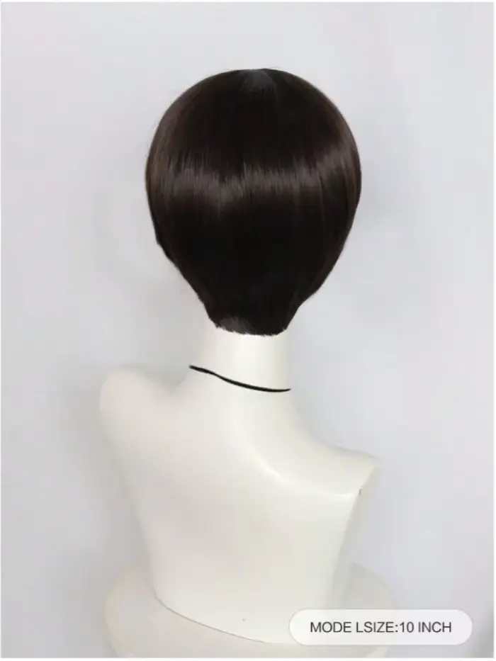 Perruque de cosplay courte brune pour hommes