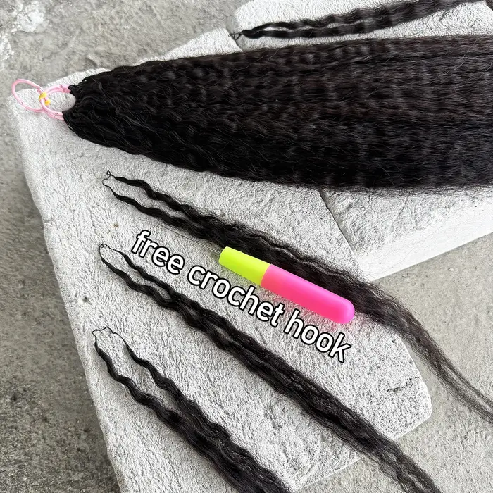 Extensions de cheveux au Crochet de vague profonde crépus bouclés Crochet cheveux humains sans noeud pré-séparés Extensions de cheveux de plumes au Crochet