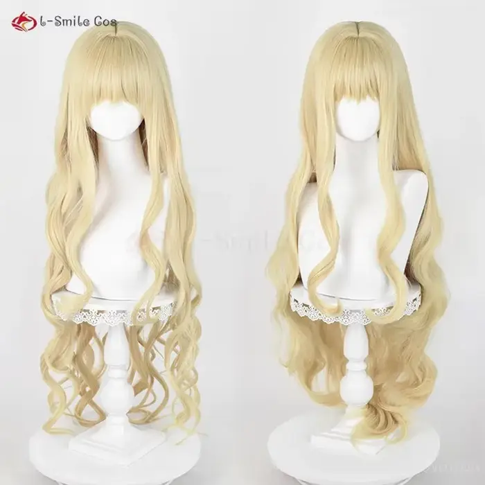 Anime Mashiro Rima Cosplay Perruque pour Femme, Cheveux Synthétiques, Perruques Courtes Dorées Légèr