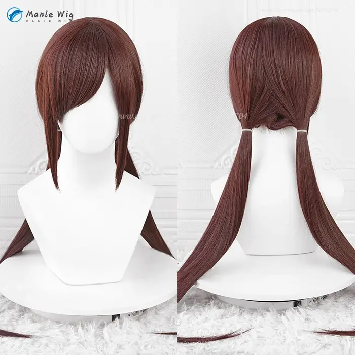 Perruque Cosplay OligMario Makinami avec Bonnet