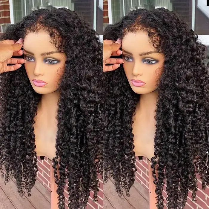 250 densité 13x6 Hd Afro crépus bouclés perruque 100% cheveux humains 13x4 4c bords frontale vague p