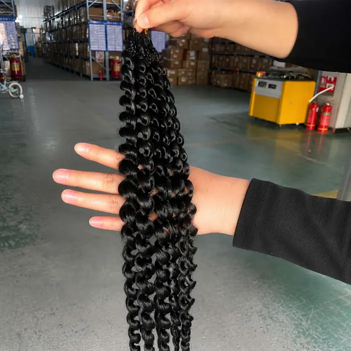 Extensions de cheveux en plumes africaines pour femmes, tresses bouclées birmanes au crochet, boucle