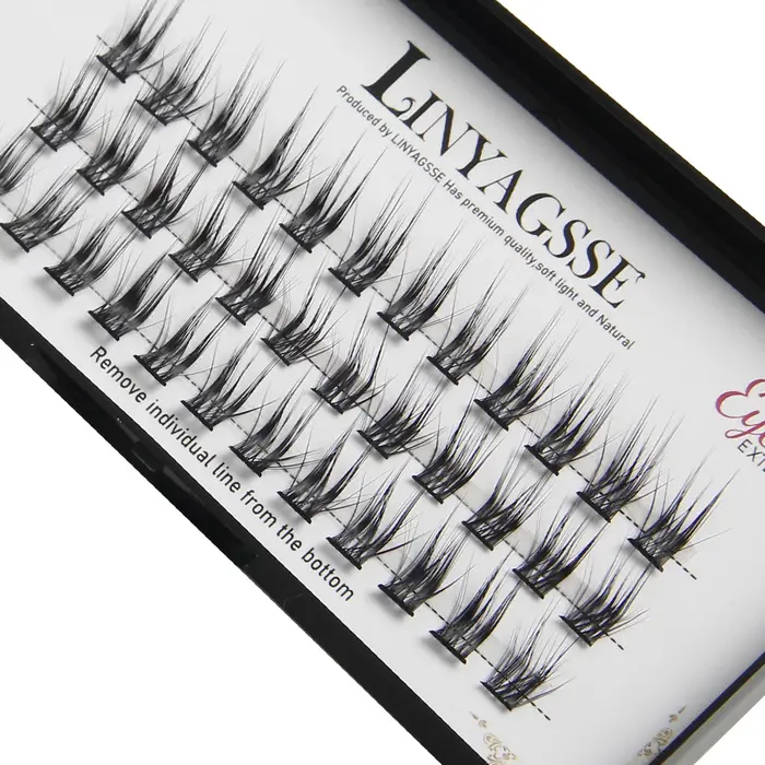 LINYAGSSE LN2350 L Curl Super Cluster Extension de cils cils de vison naturel cils individuels outil