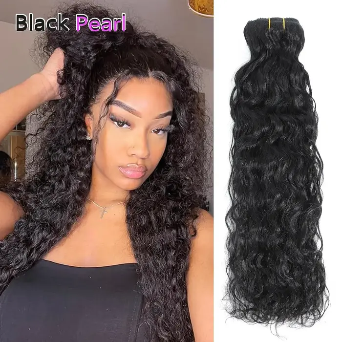 Extensions de cheveux humains brésiliennes Black Pearl Ocean Wave