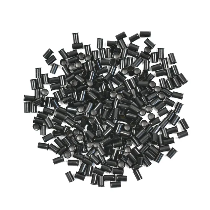 1000 pièces 3.4mm Extensions de cheveux anneaux Euro Lock évasé Tube de cuivre anneaux perles liens