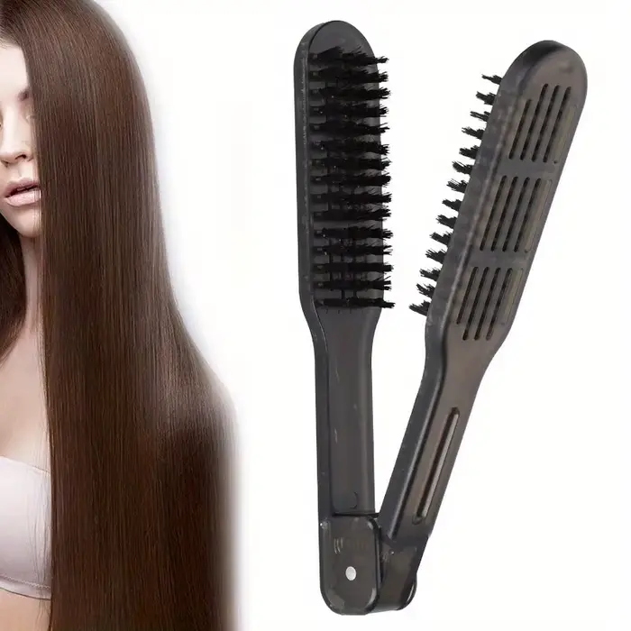 Brosse à pince, Double brosse pour lisser les cheveux