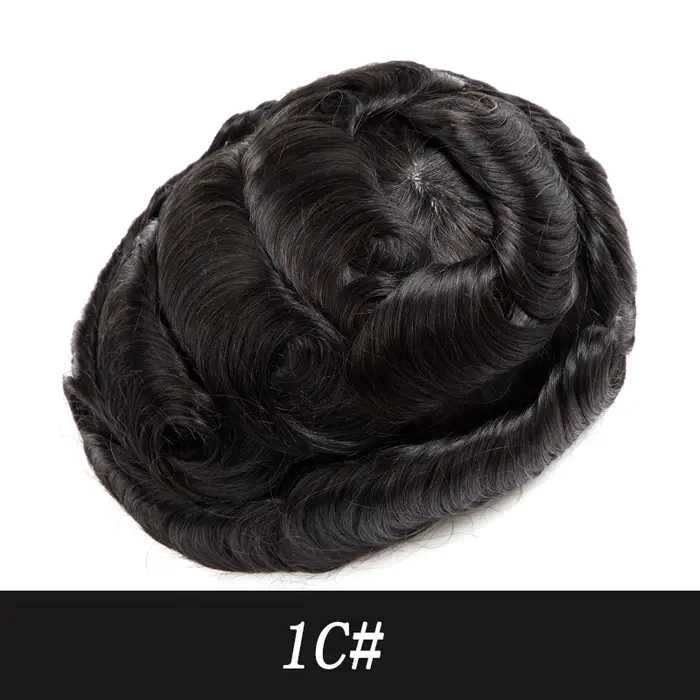 Prothèse capillaire mono pour homme, perruque en cheveux naturels, système de remplacement capillair