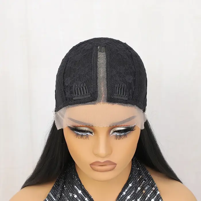 Perruque Lace Front Felek Highlight Super Longue et Droite 40 Pouces Synthétique T-Part 13x4x1 en Fibre Résistante à la Chaleur pour Femmes Tendance